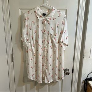 Torrid flamingo ice cream cone button up blouse